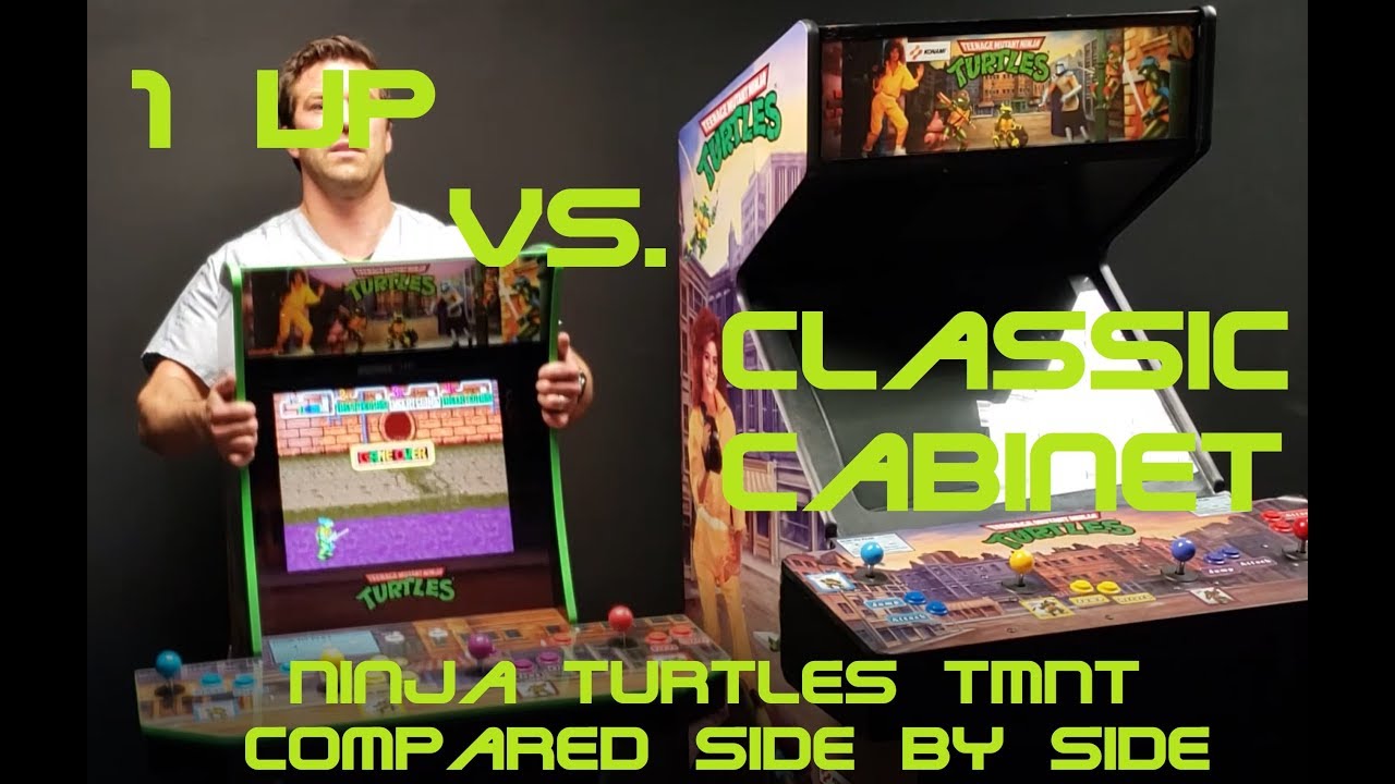 TMNT Arcade 1Up compared to classic arcade cabinet side by side