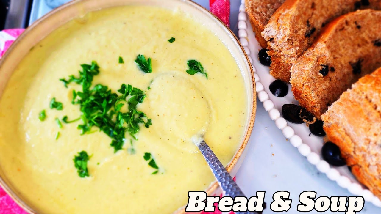 Creamy Parsnip, Leek & Potato Soup | With Homemade Olive Wholemeal Bread
