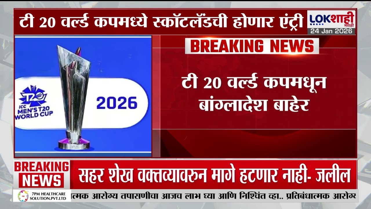 ICC Bangladesh | आयसीसीचा बांगलादेशला दणका , टी 20 वर्ल्ड कपमधून बांग्लादेश बाहेर