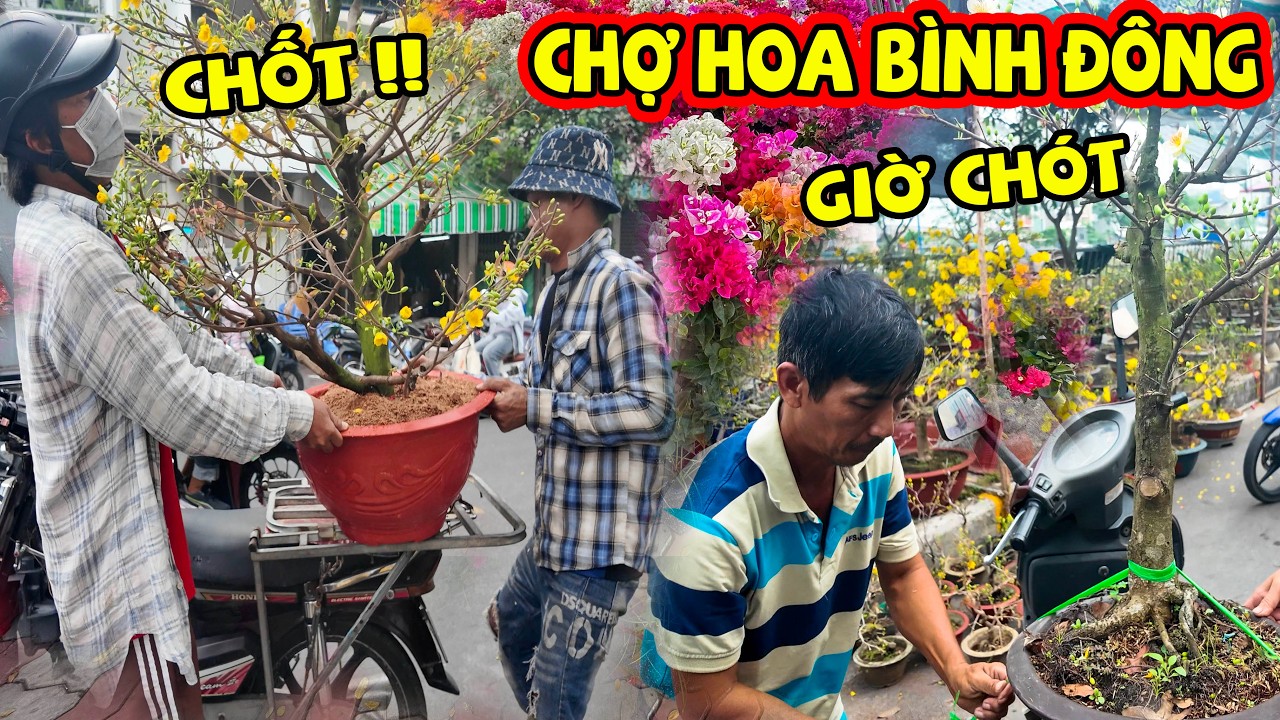 Giờ Chót Xổ Hàng Siêu Rẻ Khiến Kẹt Cứng Chợ Hoa Tết Bến Bình Đông