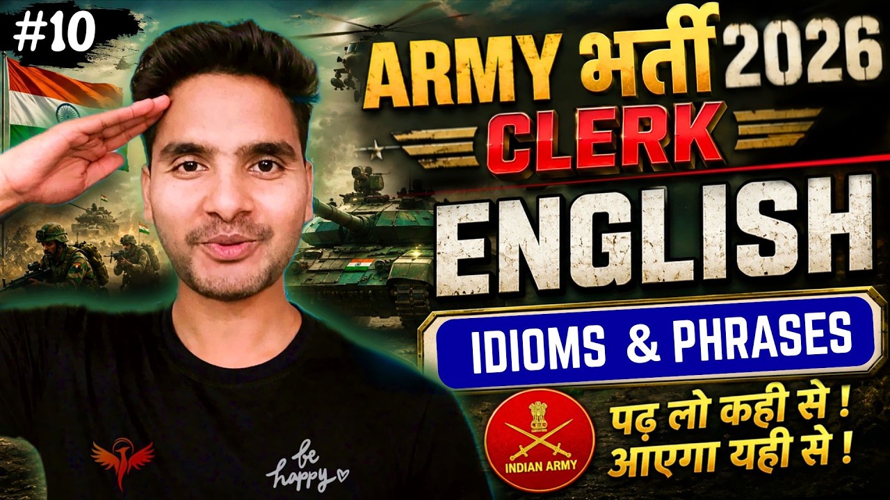 Idioms & Phrases For Army Clerk/SKT | Army Clerk English By Sandeep Yadav Sir