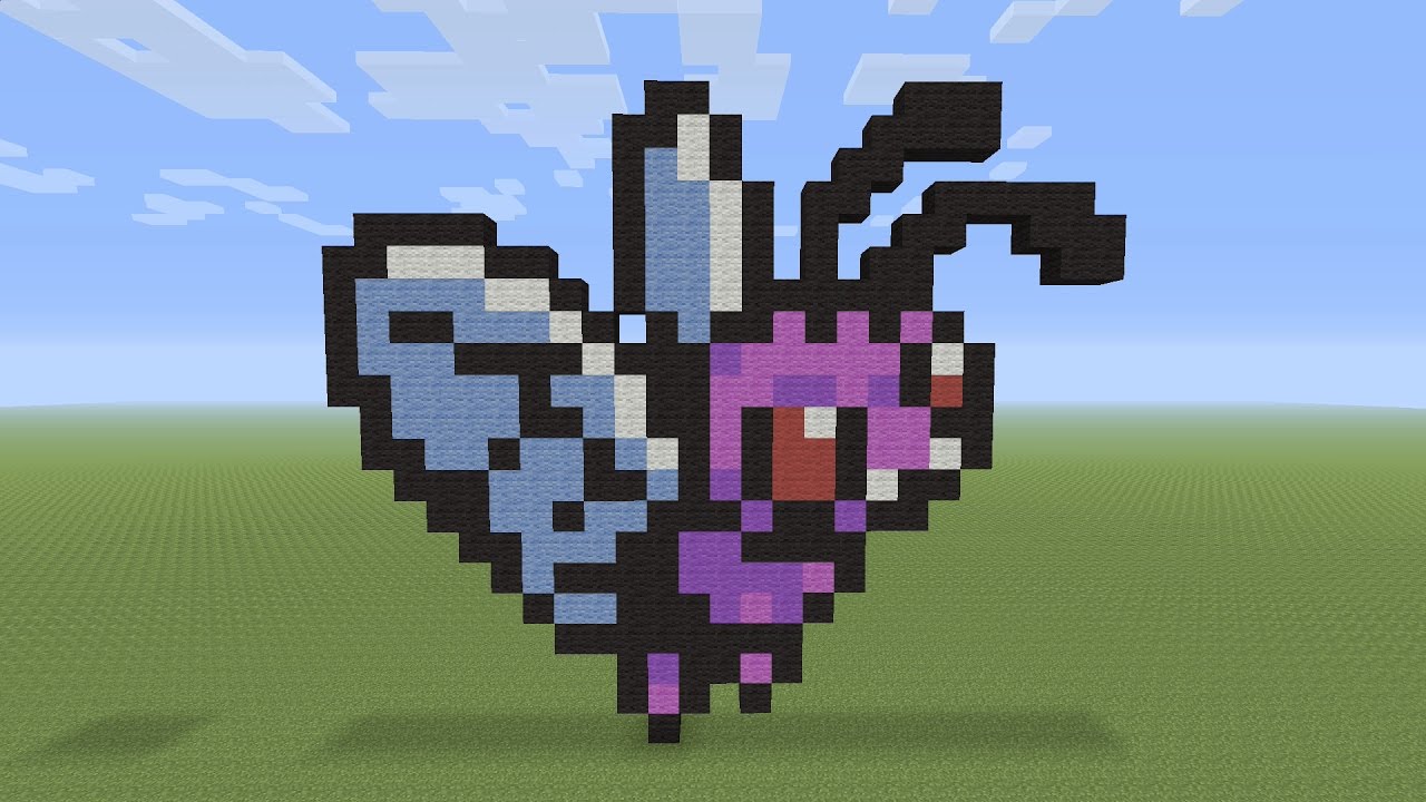 Пиксель-арт Minecraft — Покемон Butterfree #012