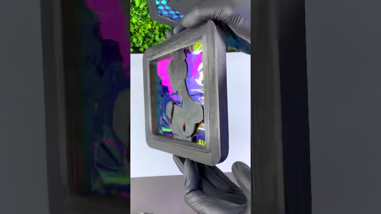 Iridescent Silhouette Sculpture DIY! #craft #art #shorts