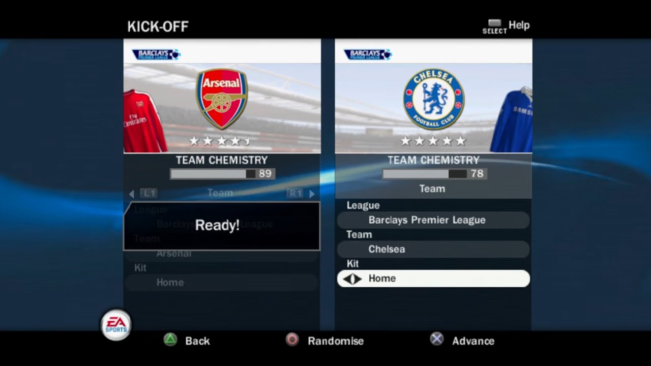 FIFA 09 (PS2) Gameplay - Arsenal vs Chelsea