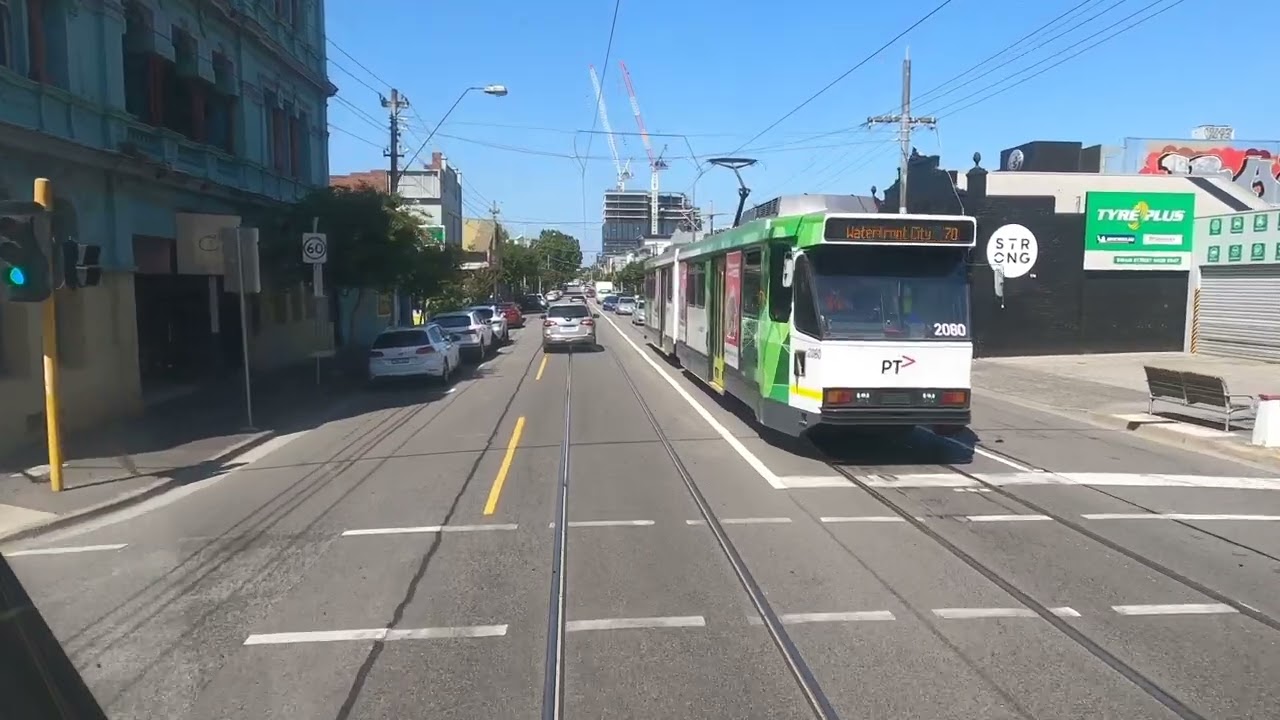 Driver's View Tram 70 Flinders St to Glenferrie Rd. Melbourne.