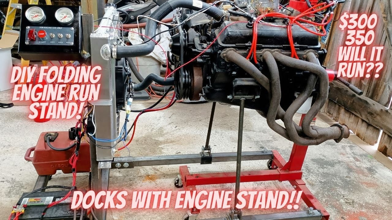 DIY folding engine run stand! Docks to engine stand! $300 FB Marketplace 350! WILL IT RUN???