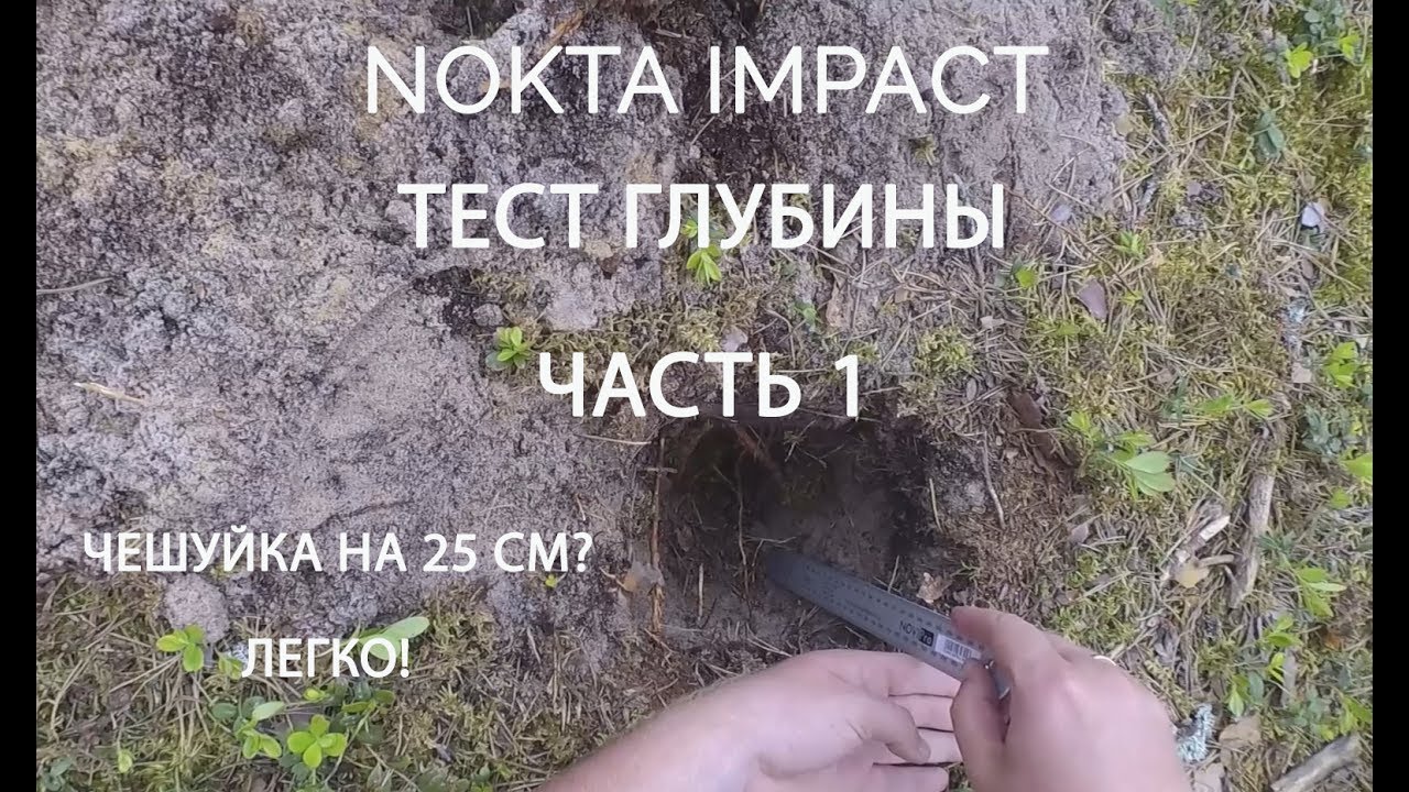 Nokta Impact и тест на глубину чешуйки, часть 1 (на 25 см - легко!)