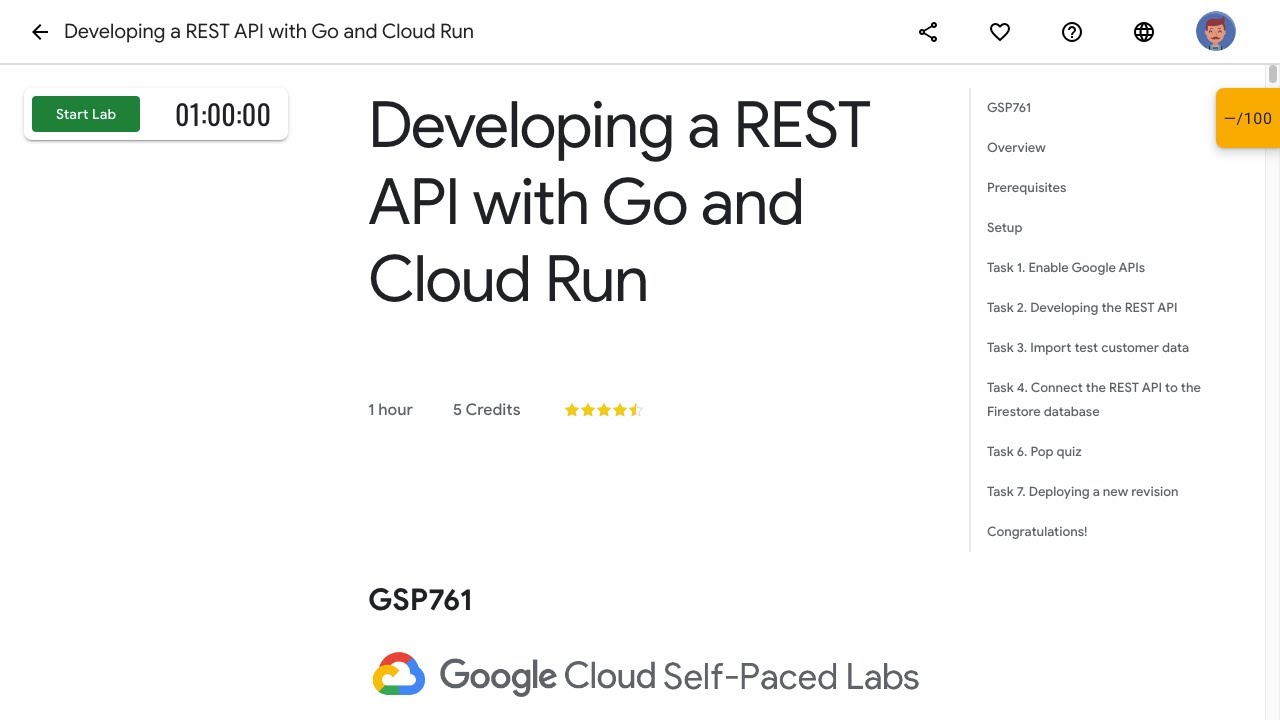 Developing a REST API with Go and Cloud Run GSP761