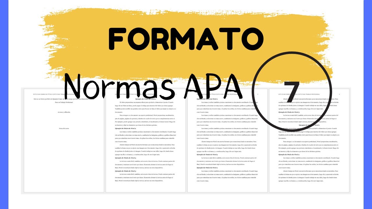 Cómo aplicar el FORMATO NORMAS APA 7 EN WORD