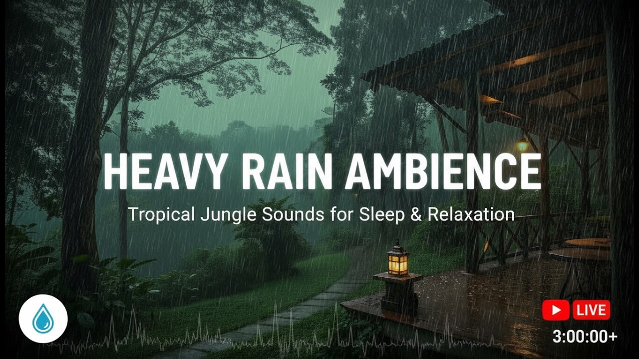 2 Hours Heavy Rain Sounds for Deep Sleep 🌧️ Relaxing Rain Ambience