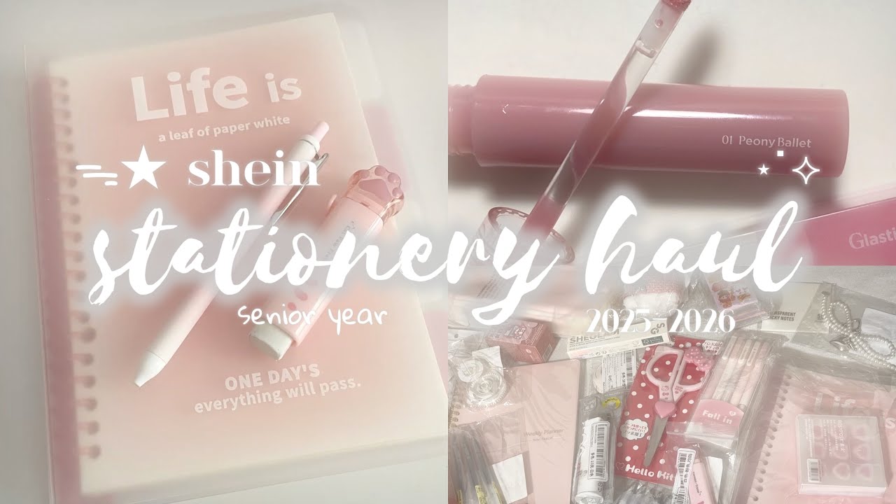 Pink Aesthetic Stationery Haul 🎀| SHEIN Back to School 2025–2026 (Senior Year Edition)