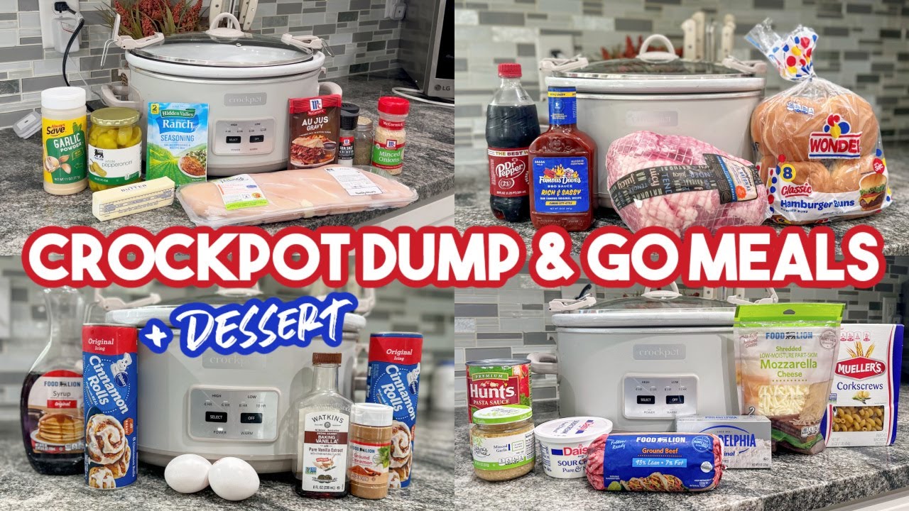 4 DUMP & GO SLOW COOKER MEALS | The EASIEST Crockpot Dinners ANYONE CAN MAKE | Cooking with Jessi