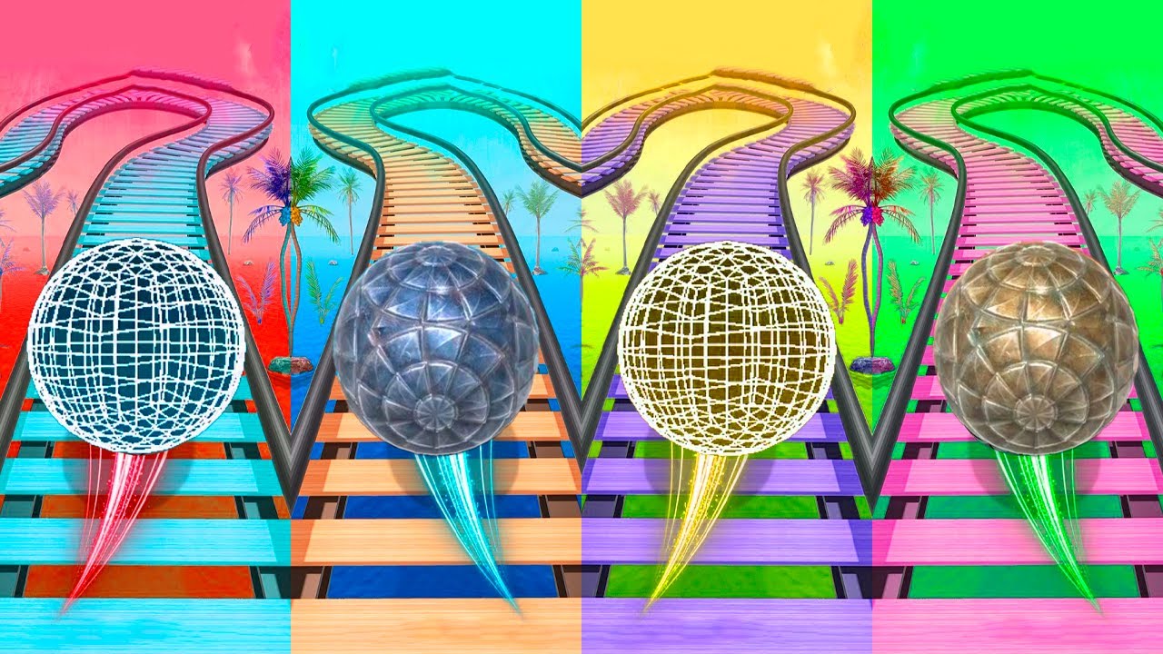 Sky Rolling Balls - Old Version vs New Version! Reverse Race 1216