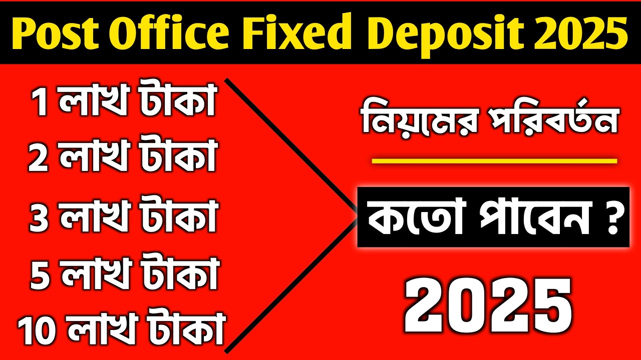 Post Office Time Deposit Account 2025 Explained in Bengali | Post office fixed deposit.