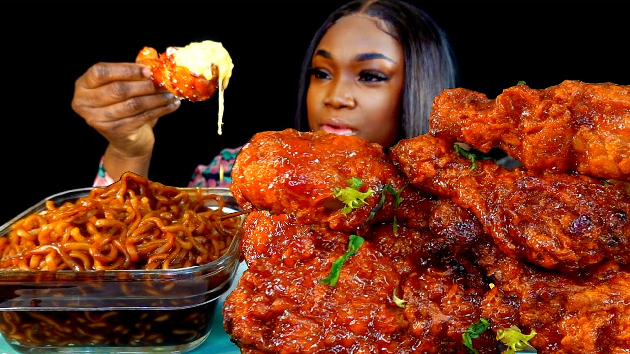 10 2X SPICY KOREAN FIRE CHICKEN MUKBANG | SPICY MUKBANG | KOREAN FIRE NOODLES | Mukbang