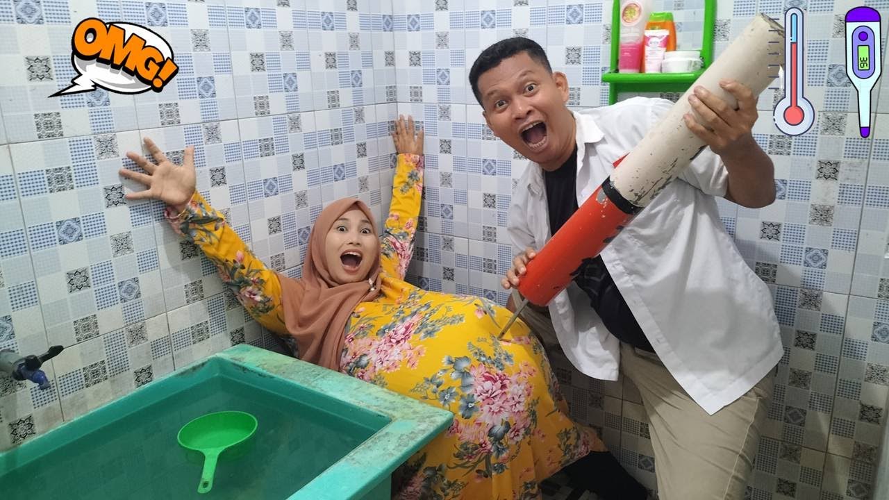 Drama Lucu 💢😱 Ibu Hamil Melahirkan Jatuh Di Kamar Mandi