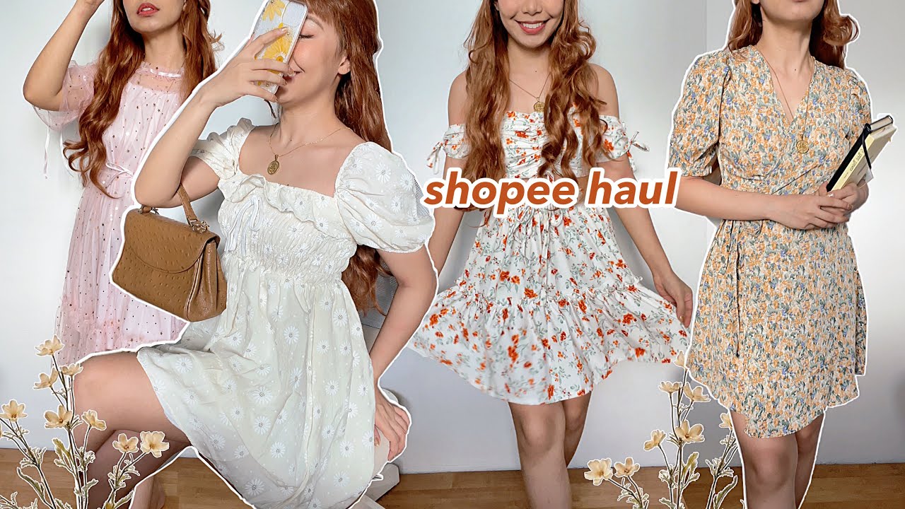 shopee haul below P399: affordable cottagecore, floral, vintage dresses 👗 philippines