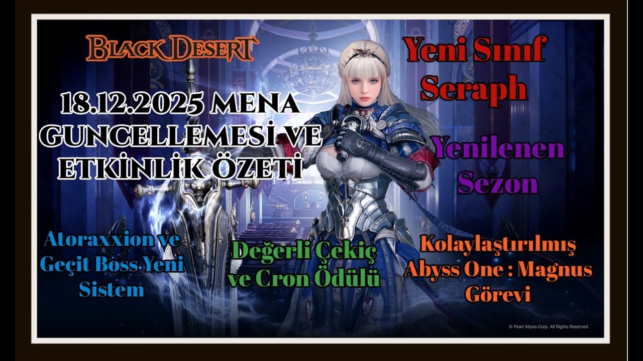 BLACK DESERT MENA 18 ARALIK 2025 GUNCELLEME ve ETKINLIK DETAYLARI