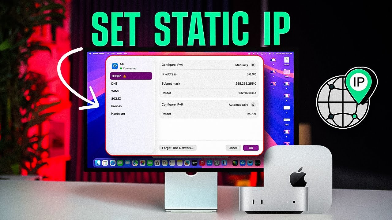 Как установить статический IP-адрес на Mac Mini (M1, M2, M4) | Простое решение проблем с IP-адрес...