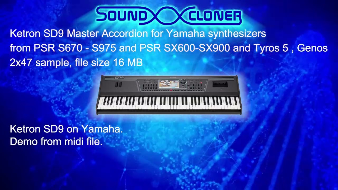 Ketron SD9 Master Accordion for Yamaha PSR , Tyros 5, Genos