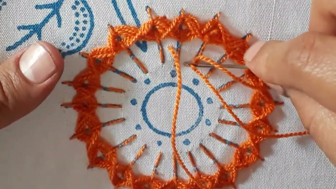 Puntada para servilleta sol