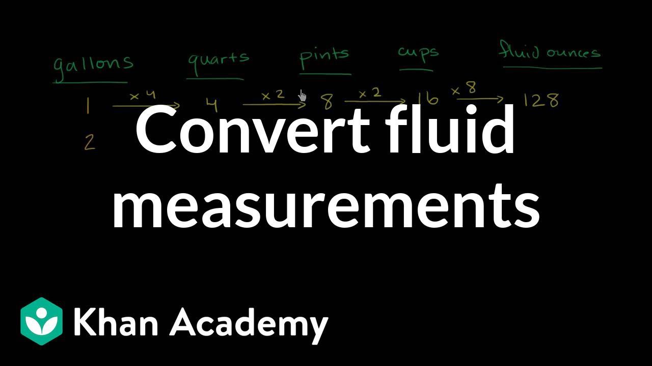 How to convert gallons to quarts, quarts to pints, pints to cups, and cups to ounces | Khan Academy