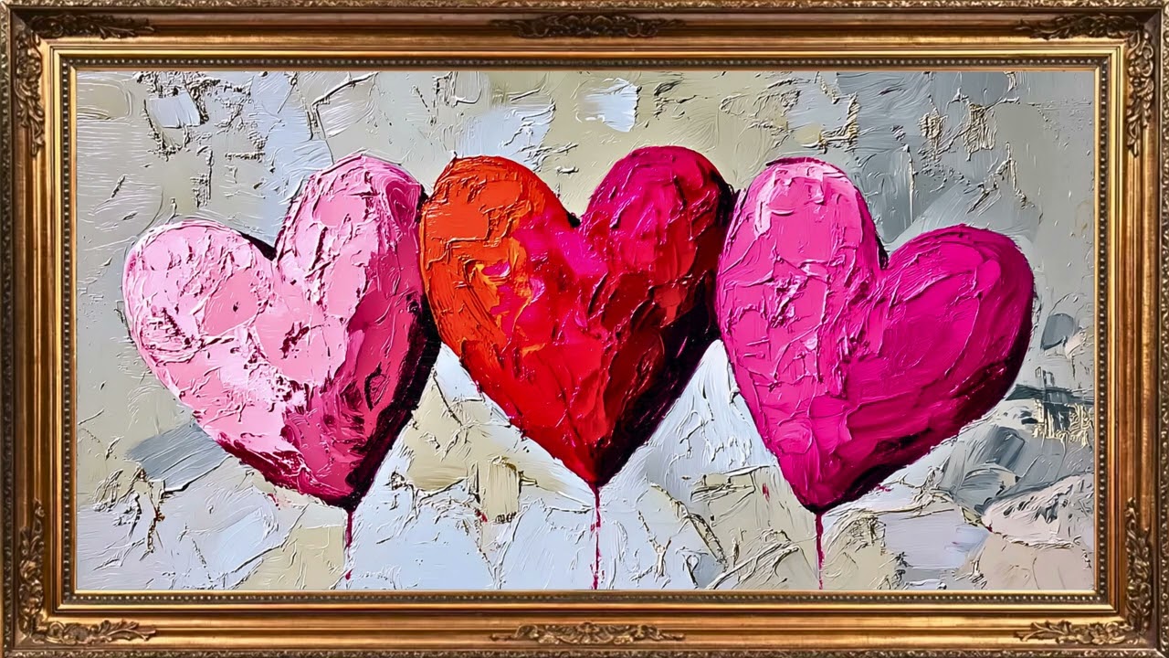 Valentine’s Day Romantic Hearts 💕 Elegant Love Art | Free 4K TV Screensaver