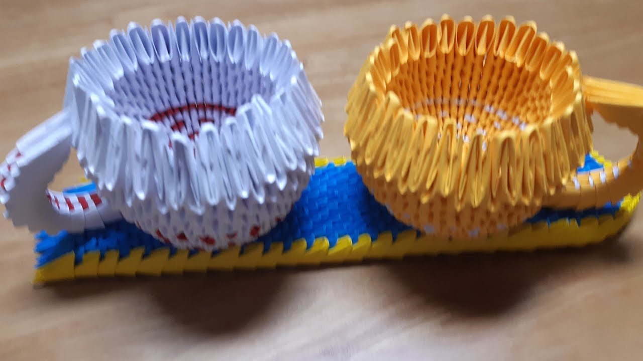 3d origami  tea cup