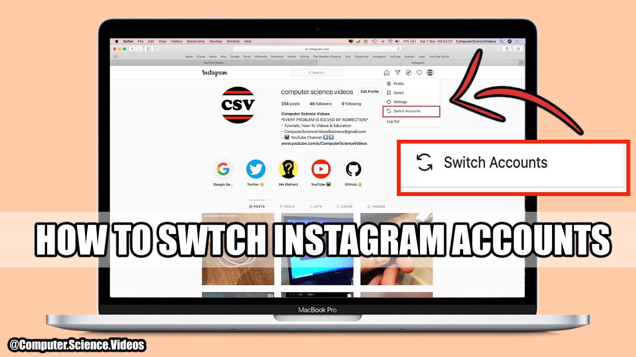 How to SWITCH Between 2 Different Accounts On Instagram Using a Mac & Computer | New
