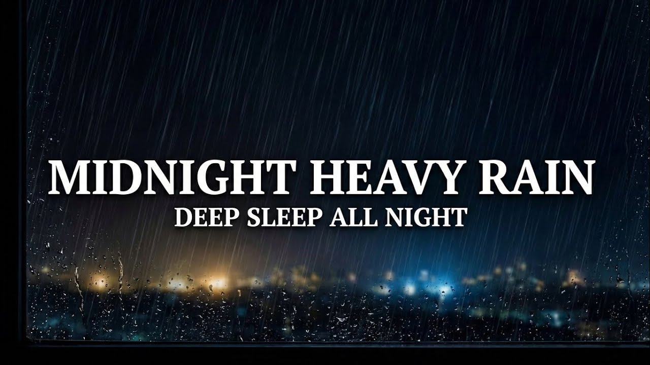 Midnight Heavy Rain 🌧️ Deep Sleep & Insomnia Relief (1 Hour 4K)