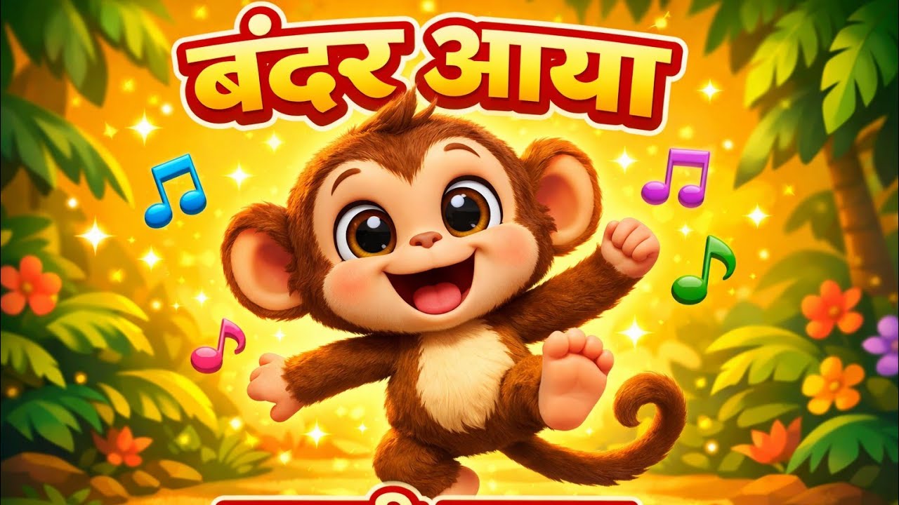 बंदर आया मस्ती लाया 🐒 | Monkey Dance Song | Hindi Rhyme for Toddlers