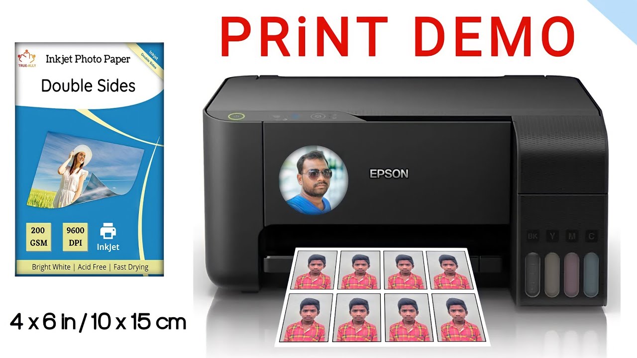 how to passport size photo!!printer demo !! siva8887 !! in telugu