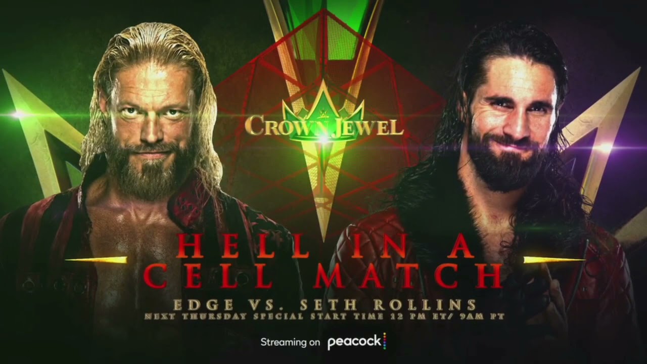 WWE Crown Jewel 2021 Match Card Edge Vs Seth Rollins