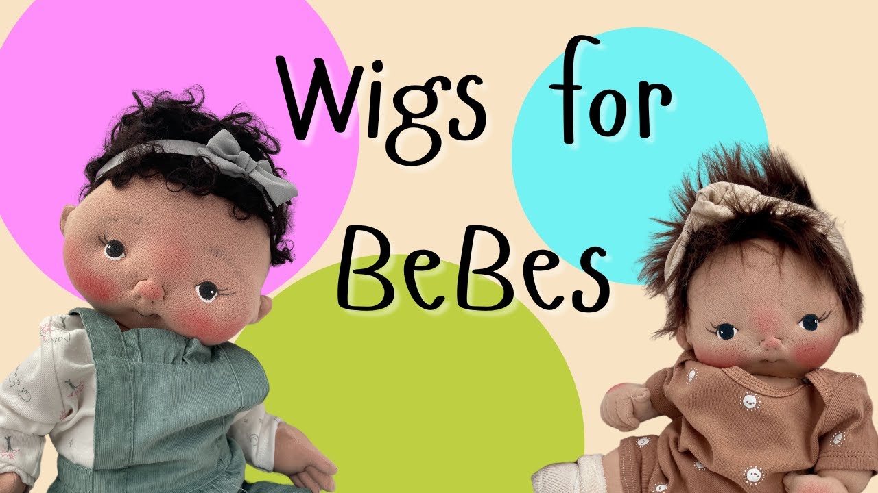 Sewing Wigs on Cloth Dolls - Faux Fur Wig + Mohair Wig for BeBes