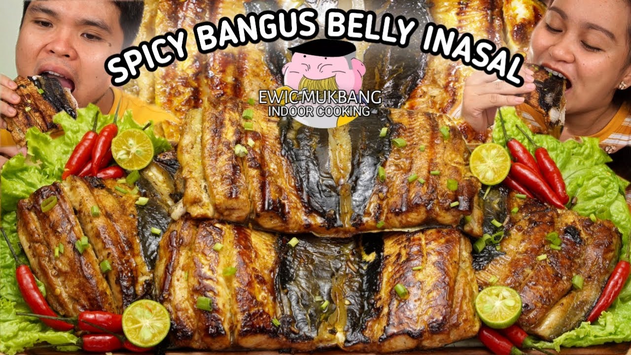 INDOOR COOKING | SPICY BANGUS BELLY INASAL | Filipino Food Mukbang | Mukbang Philippines