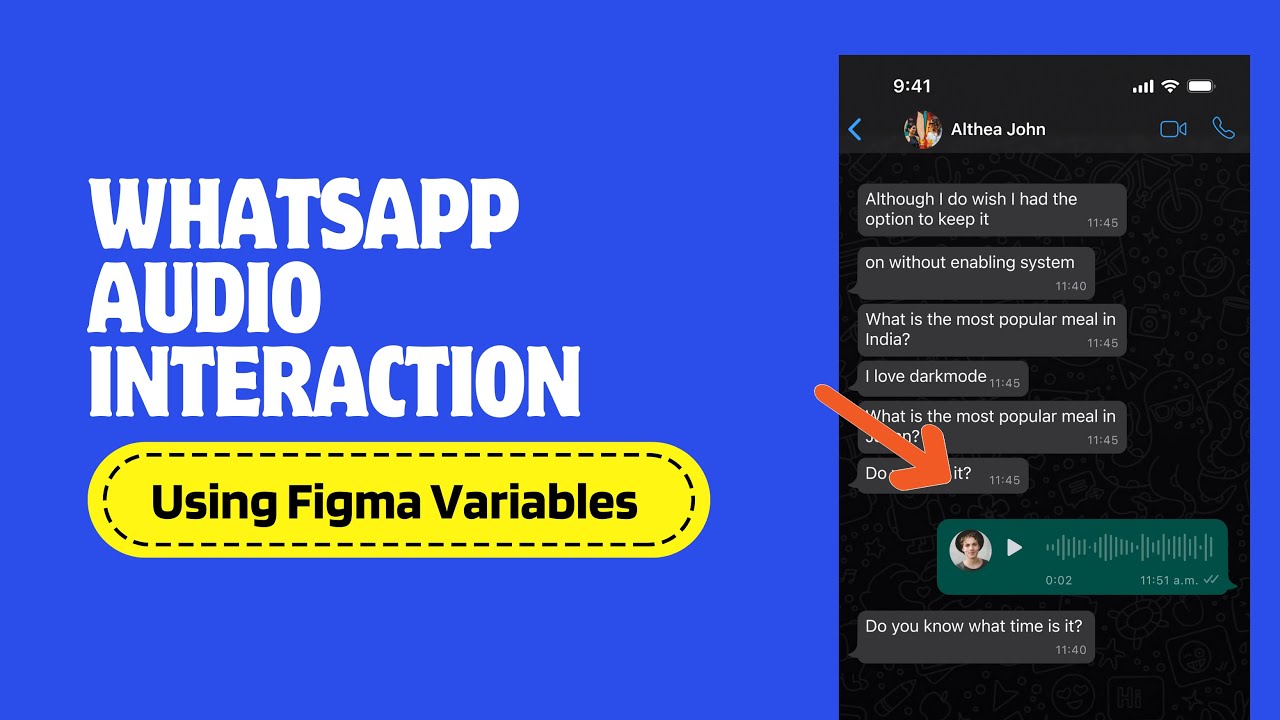 Whatsapp audio micro interaction using Figma variables | UI Design