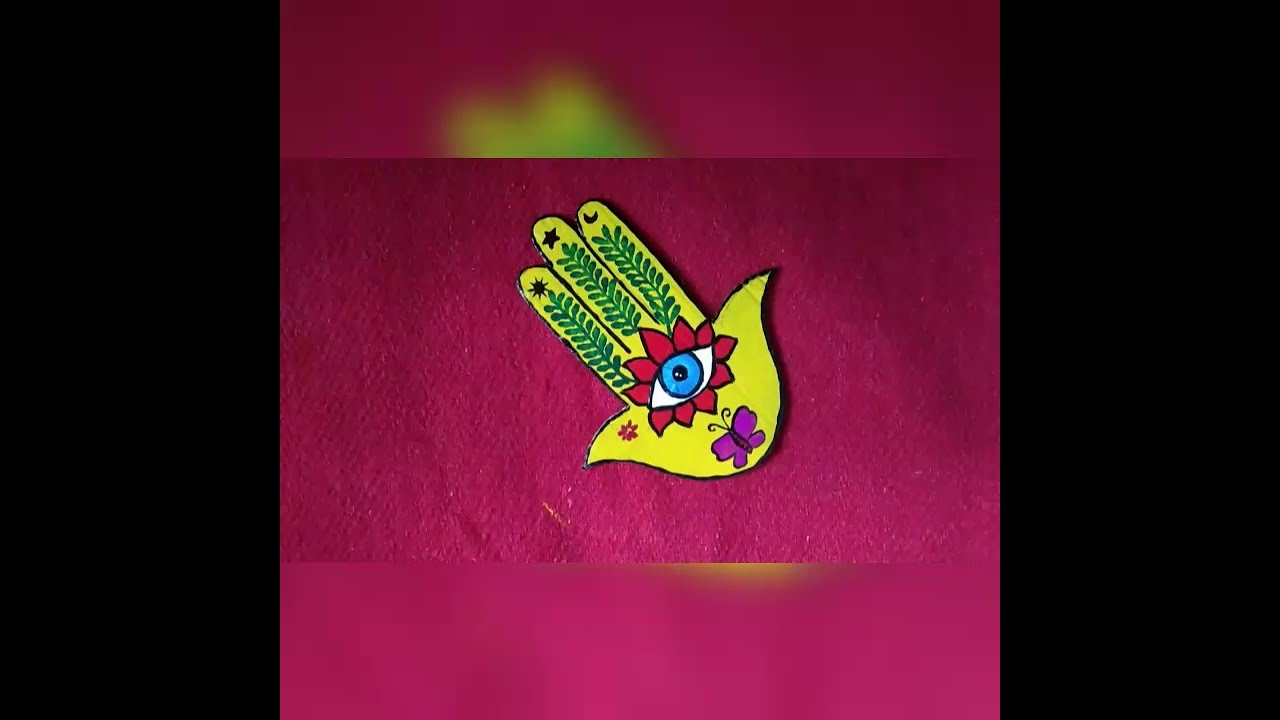Painting a hamsa hand/hamsa art/hand of Fatima/evil eye/protection/talisman