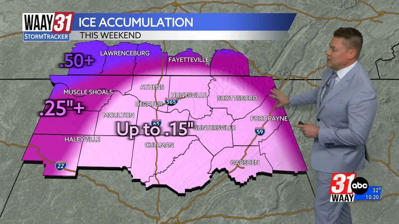 Winter storm moving into Alabama this weekend bring icy conditions