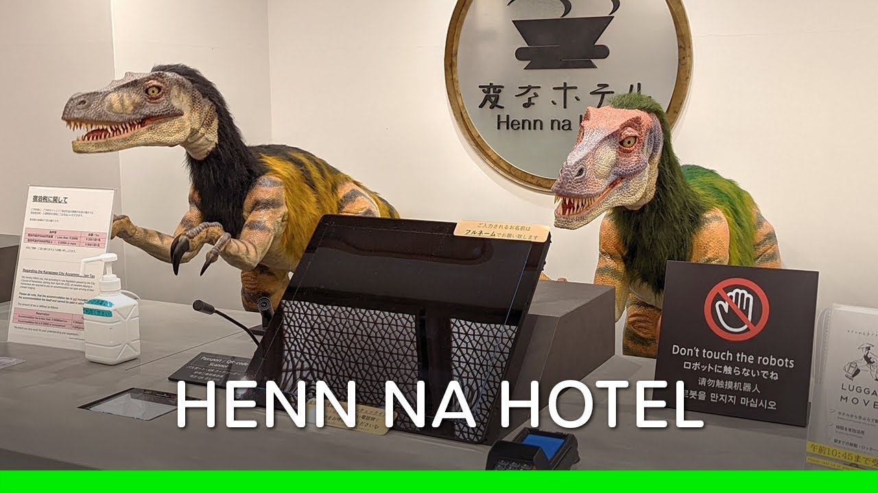 Dinosaur Robot Receptionist at Henn na Hotel in Kanazawa (Japan 🇯🇵 Vlog) | 恐竜受付　変なホテル