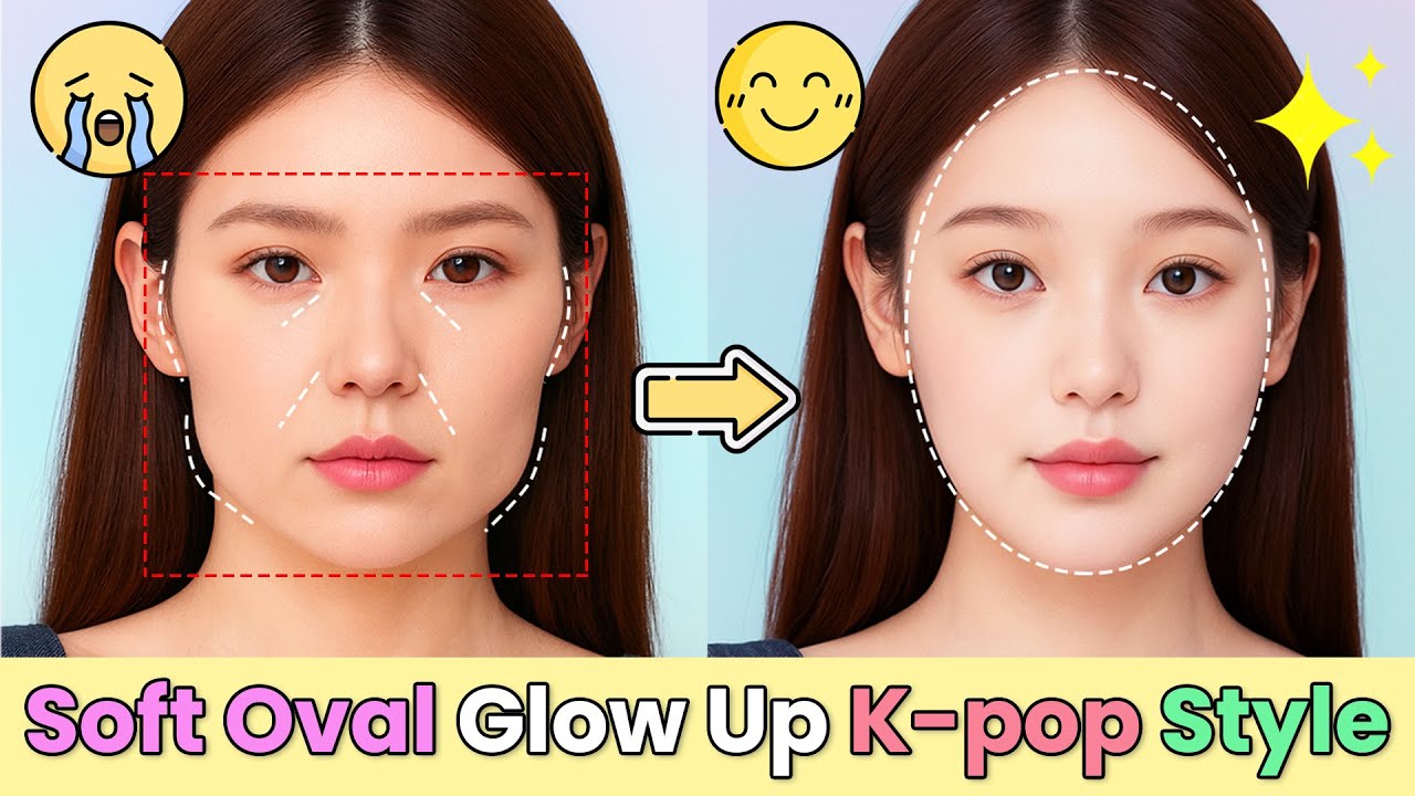 Трансформация лица в мягкий овал 🌸 Выглядите как айдол K-pop