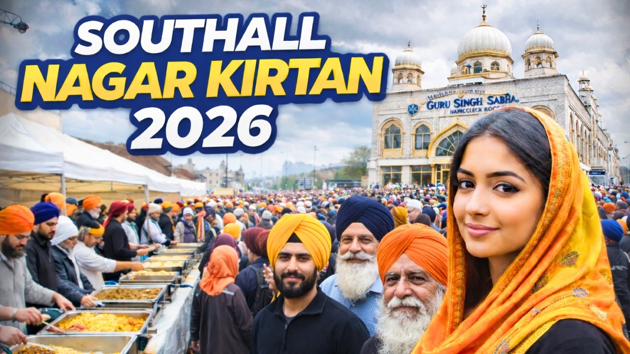 Southall Nagar Kirtan 2026 | Crowds, Culture & Free Langar 💛 One of the Biggest in the UK 🇬🇧 POV