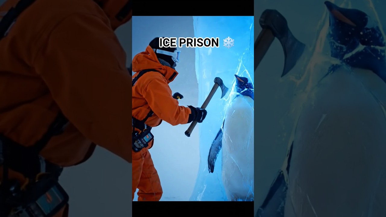 Frozen Alive 😱 Penguin Trapped in Ice | Most Emotional Animal Rescue❄️🐧