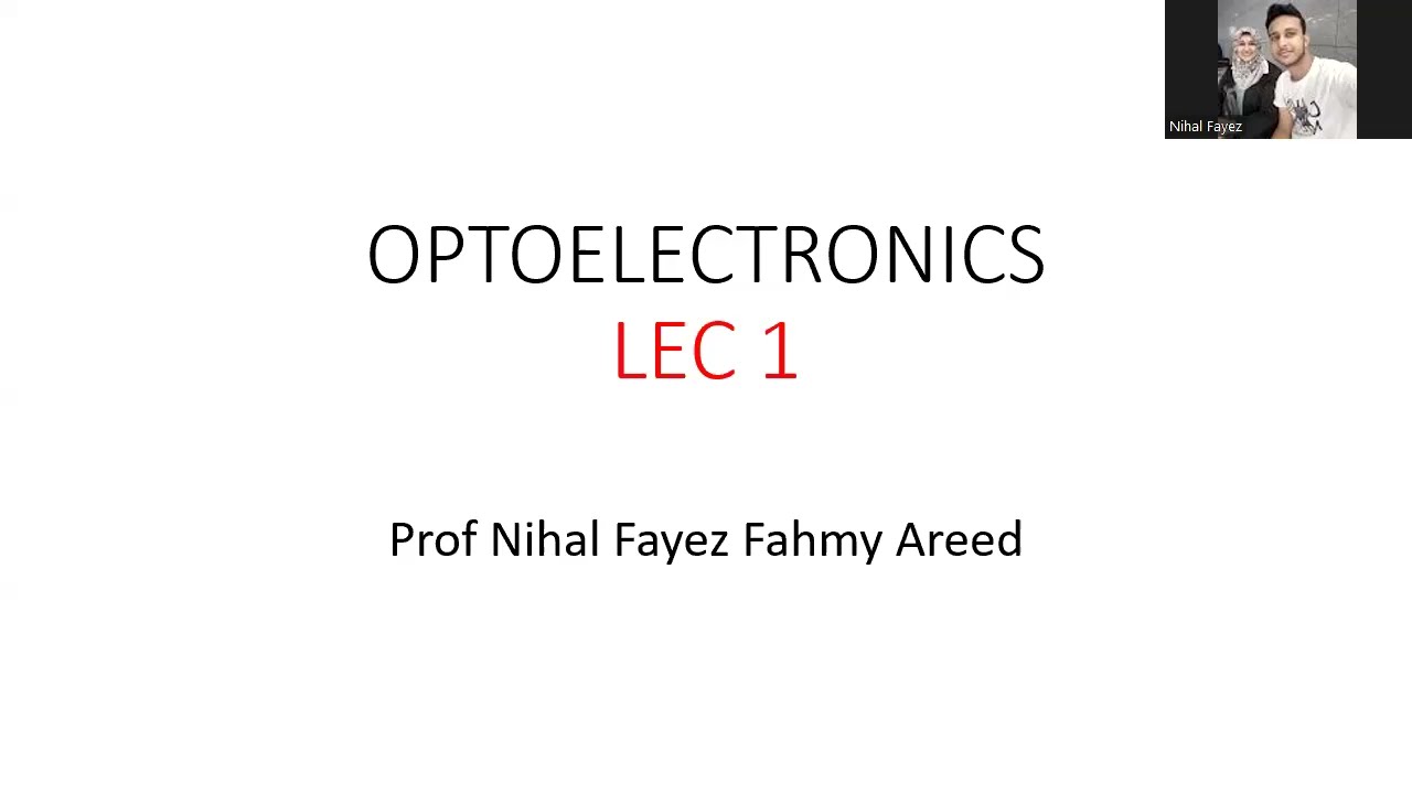 Lec 1 Introduction to optoelectronics