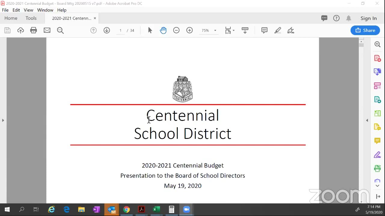 CSD School Board Meeting for Budget Discussion - May 19, 2020