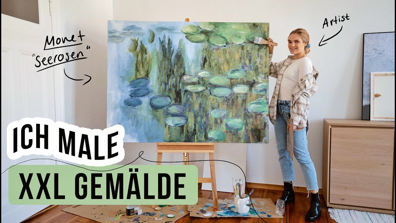 Ich male ein XXL Monet Gemälde für mein Wohnzimmer // I'mJette