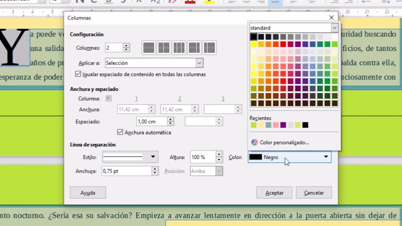 formato columnas