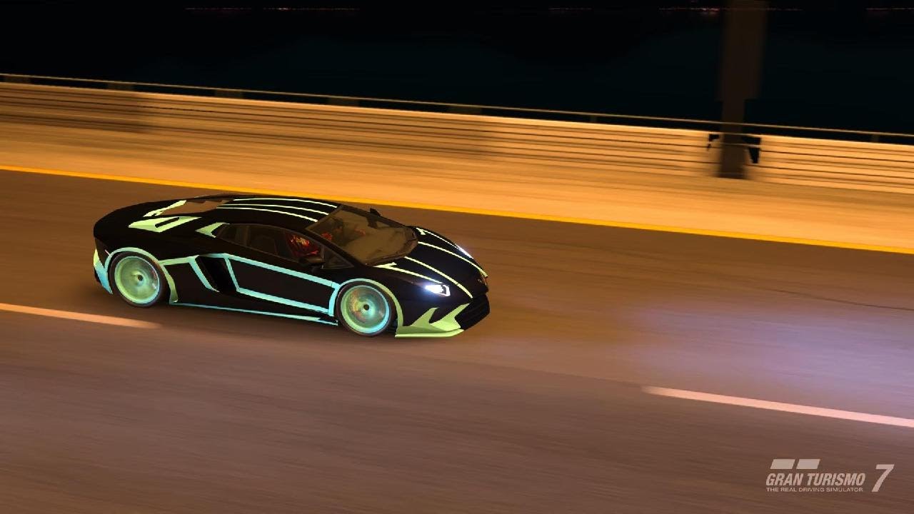 GT7 NoS Tron Lambourghini Aventador top speed 290mph