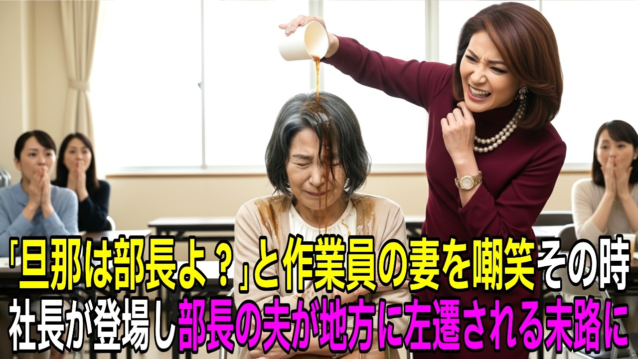 婦人会で「旦那は部長よ？」と嘲笑した瞬間、社長登場「お前を地方に飛ばす」衝撃の展開に全員凍りつく【感動する話】