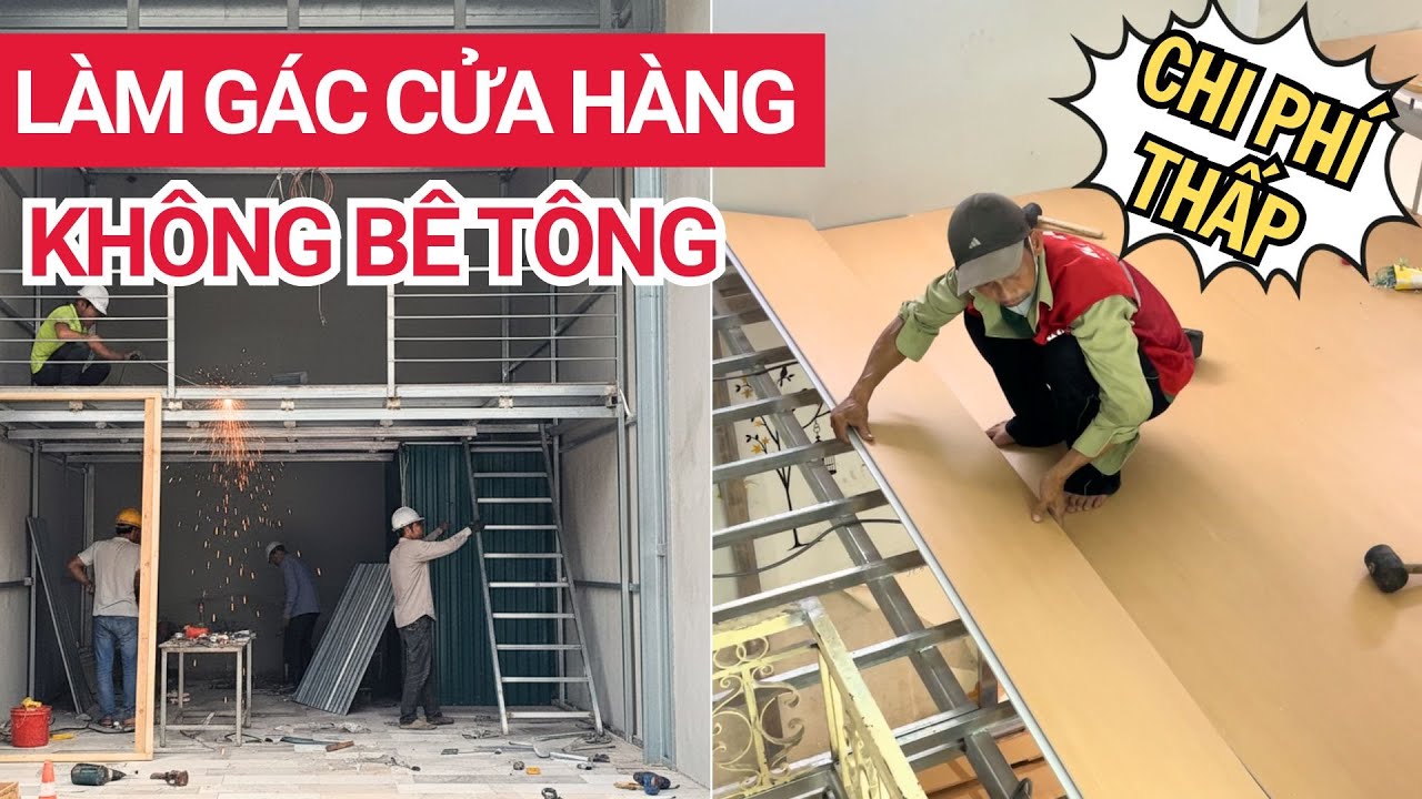 Tấm nhựa làm gác lửng nhân đôi diện tích cửa hàng | Thi công sàn nhựa chịu lực Kosmos làm gác xép