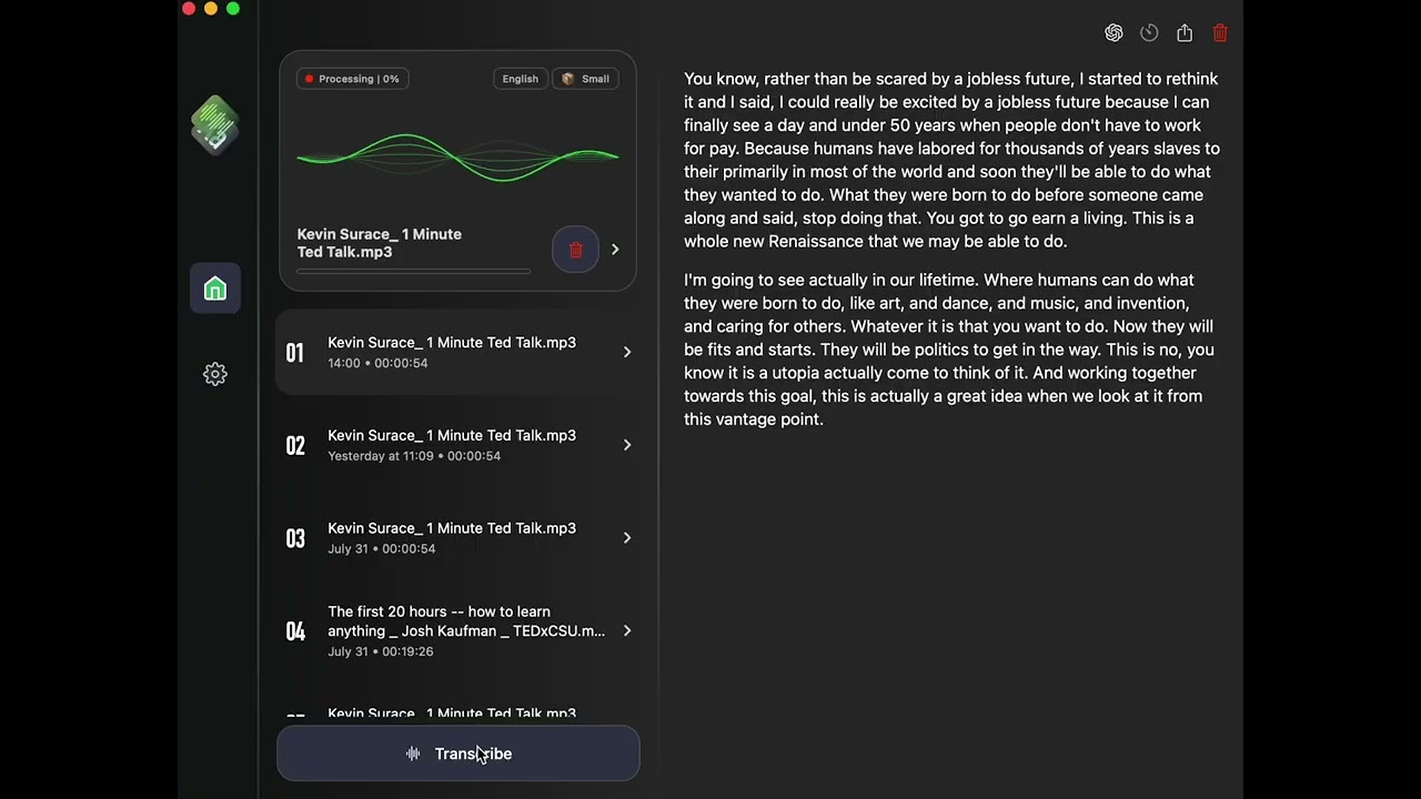 Offline Transcription Software